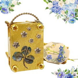 Micros Flower Press, Mini Flower Pressing Kit, Metal Miniature Plant Press, Gold Flowers Press for Adults, Plants Art & Crafts Metal Flowers Pressing Set