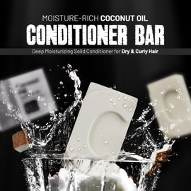 Herbishh Moisturizing Hair Care Set – Castor Oil Shampoo Bar + Coconut Conditioner Bar + Essential Flower Hair Oil 60ml – For Dry, Frizzy & Damaged Hair – Vegan & Long-Lasting Floral Fragrance