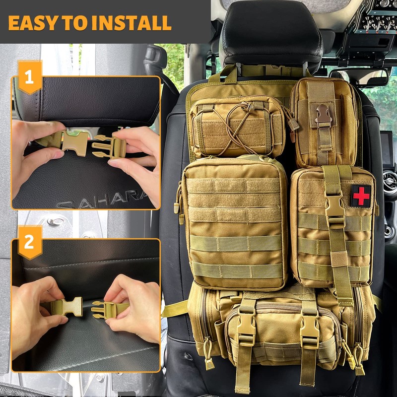 Universal Tactical Seat ​Back Organizer Vehicle Molle Panel Organizer Storage