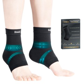 i BRACE Compression Foot Sleeves (Pair) with Partial Pressure for Ankle Pain and Plantar Fasciitis, Ankle Brace for Achilles Tendonitis, Ankle Support for Swelling, Fatigue, Injury Recovery, Unisex