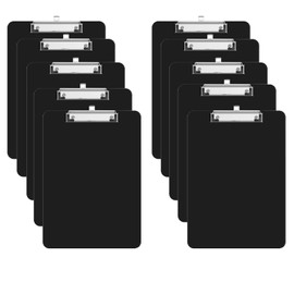 Plastic Clipboards, [Pack of 10] A4 Clipboard Folder with Secure Hold for Office & Classroom Supplies - Black