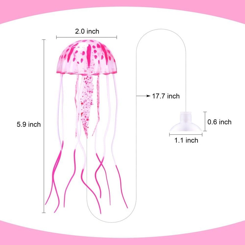 GANPUB Pink Artificial Simulation Glowing Jellyfish Suitable for Fish Tank