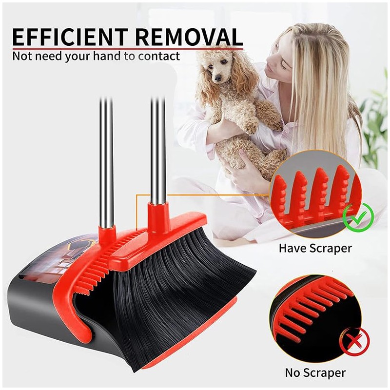 2-Pack is More economical,Brooms with Dustpan Combo Set， with 52"