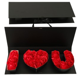 MLOLM I Love U Box for Flowers 2 Pcs Empty I Heart U Flower Gift Letter Shaped Fillable Box Valentines Day Boxes for Wedding Bridal Shower Anniversary Birthday Mother's Day Chocolate Packaging