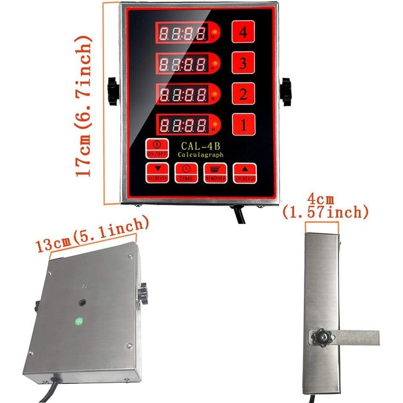 Li Zhen Commercial 4 Channel Kitchen Timer Digital Restaurant Timers