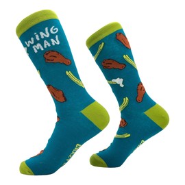 Crazy Dog T-Shirts Funny Chicken Wing Man Crew Socks for Men – Foodie-Inspired Novelty Gift with Comfy Cotton Blend – Perfect for Wing Lovers & BBQ Fans