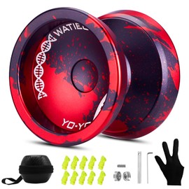 WATIEOBOO YoYo Professional Responsive Yo yo Bearing for Kids Beginner Unresponsive Yoyo Bearing for Fingerspin Yoyos Tricks with Yoyo Accessories -Black and Red