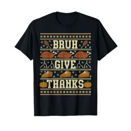 Bruh Meme Ugly Thanksgiving Sweater Turkey Teen Boys Kids T-Shirt