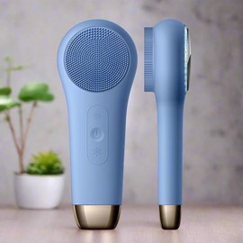 Gentle Vibrating Electric Face Cleansing Brush for Daily Use - Color: Blue