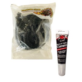 LavaLock Wood Stove Replacement Gasket & Glue for Woodburning Stoves - Graphite Impregnated Fiberglass Gaskets Adhesive Cement (5/8" x 84" Rope w/Glue)