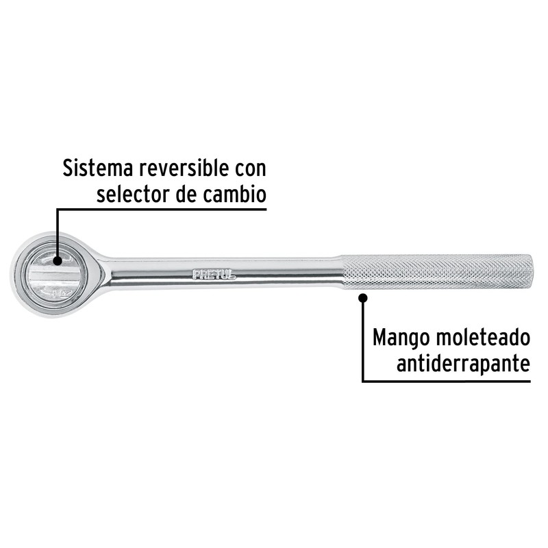 Pretul M-1252P, Matraca cabeza redonda, cuadro 1/2", Pretul