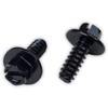 #14 x 5/8" Slotted Hex Washer Head Black License Plate Screws (Package of 100)