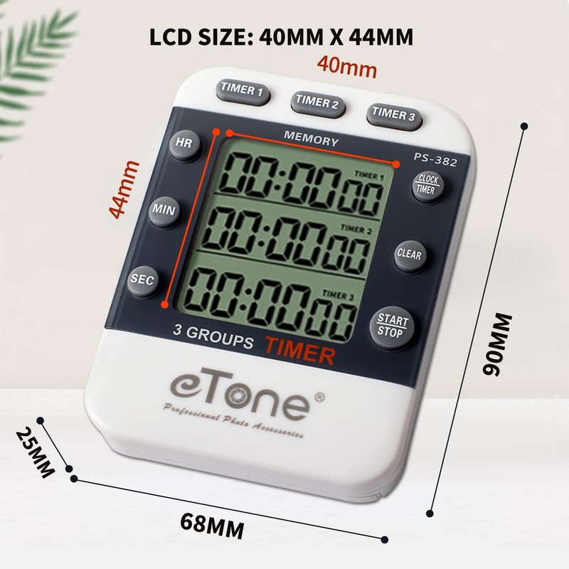 eTone 3 Channel Timer Counter Darkroom Developing Countdown Clock Processing