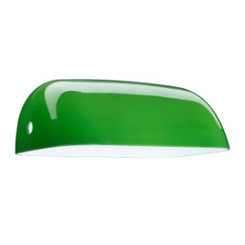 Relaxdays Lampshade for Table Lamp, Glass, Replacement Glass Banker Lamp, H x W x D: 7.5 x 22.5 x 13.5 cm, Lamp Glass, Green