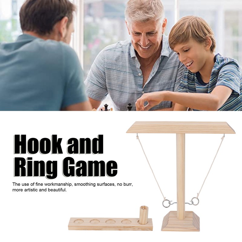 Hook and Ring Game Beautiful Wooden Interactive Desktop Toss Game