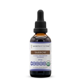 Yarrow USDA Organic | Alcohol-Free Extract, High-Potency Herbal Drops Soothes The Body | Made from 100% Certified Organic Yarrow (Achillea millefolium) Dried Leaf and Flower 2 oz
