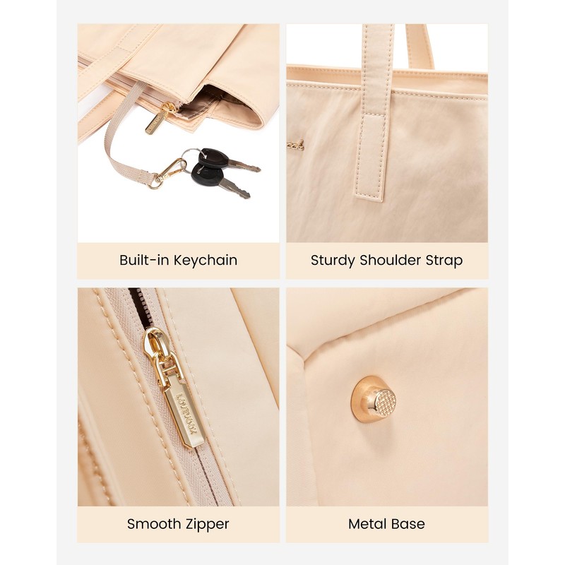 LOVEVOOK Women's Large Shopper Handbag, nude, M