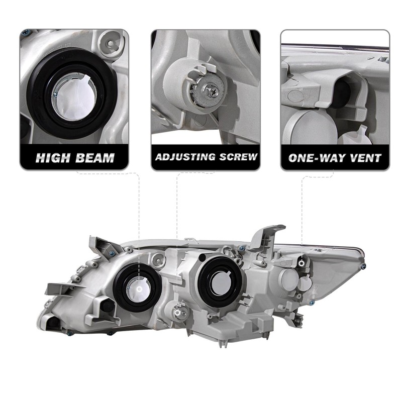SOCKIR Halogen Headlight Assembly Fit for 2007 2008 2009 Toyota