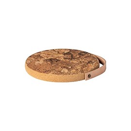 Casafina 8" Cork Trivet with Leather Handle - Cork Collection, Natural | Heat Safe Tableware | Natural Portuguese Cork Material | Restaurant Quality Serveware