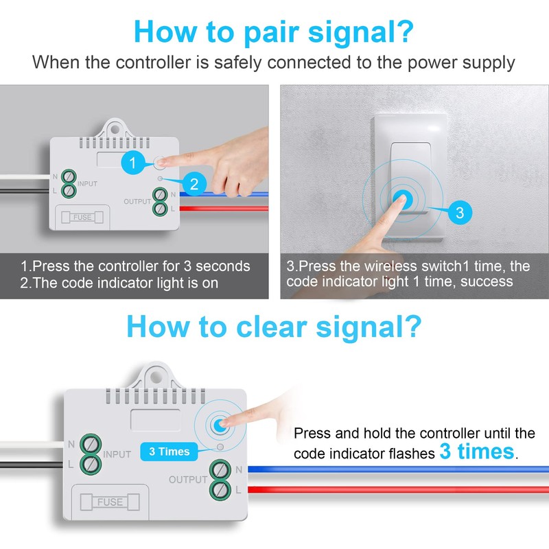 Milfra Self-Powered(No Battery Required) Wireless Light Switch and Receiver Kit,