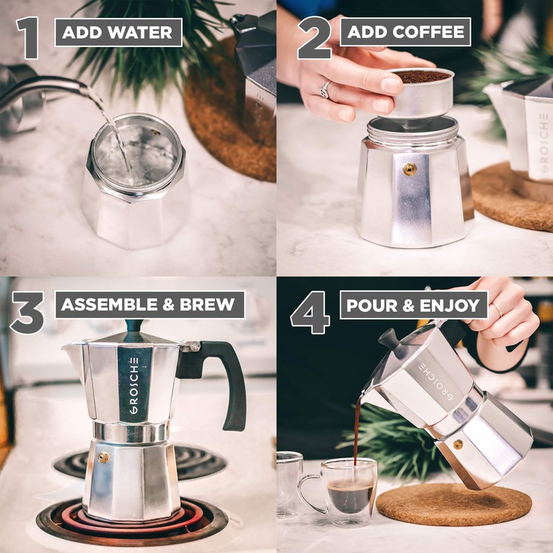 GROSCHE Milano Moka Pot | 9 Espresso Cup - 15.2