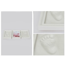 Baby Handprint and Footprint Kit Clay Hand Print Picture Frame for Newborn Baby Keepsake Frame Milestone Picture Frames Infant Shower Gifts for New Parents