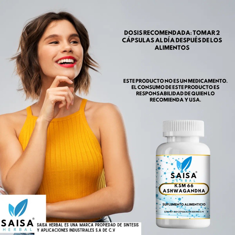 Ashwagandha 120 Cápsulas Ksm-66 Suplemento Natural Saisa