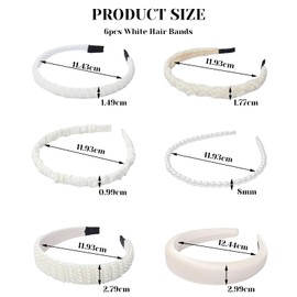 Yamobi 6 StückHaarreifen Set Damen, Perlen Haarband Set, Zig Zag,Perlen Stirnbänder, Stirnbänd Kunststoff Haarreif Stirnbänder Haarband für Mädchen Damen