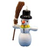 Melody Jane Dolls House Snow Man with Broom 1:12 Christmas Garden Accessory Snowman