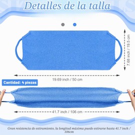 Depurador de espalda exfoliante Moukeren – 4 paquetes con asas y colores