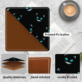 AFYEWKC Cute Leather Bookmarks, Fun Triangle Making Corner Bookmark, Book Accessories for Reading Book Lovers, Unbreakable Page Markers for Women Men Cool Cats