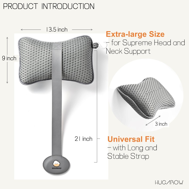 HUGABOW Large Pillow for Hot Tub (Grey), Spa, and Chaise