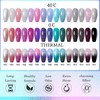 Farbwechsel UV Gel Nagellack Set - 2PCS Temperaturänderung mit Glitzer-Effekt,