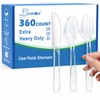 Lamosi 360 Count Extra Heavy Duty Clear Plastic Silverware Set,