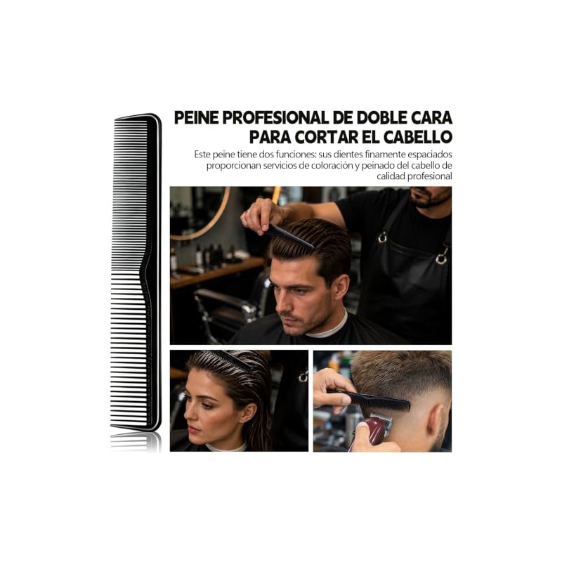 Peine Texturizador Para Hombre 6 Piezas, 2 en 1 Peine