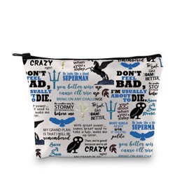 Percy-j Inspired Makeup Bag Book Lover Jackson Movie Gift Camp-Half-Blood Bookish Gift Cosmetic Bag (Dam Better 3UK)
