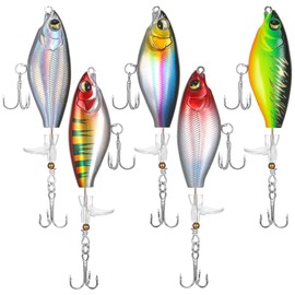 Huiguli 5 Stück Hecht Köder Set, Kunstköder Wobbler Swimbait lebensecht für Zander, Barsch, Forellen - Angelköder mit UV-Reflexion für Süß- und Salzwasser, Raubfisch Köder