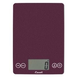Escali Arti Glass Digital LCD Display Kitchen, Office, Baking Herb Scale w/Nutrition and Calorie Counting Feature, 15lb Capacity, 16" x 6.5" x 0.75", Purple Night