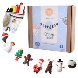 Crafty You Crafty Me - Christmas Decoration Sewing Craft Kit for Adults (Santa Garland), Made in UK