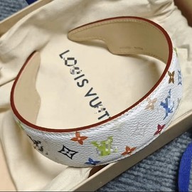 L Headband Black & White Tri-Color Murakami Takashi Collaboration for Women (Ergonomic Design) Brown Hairband