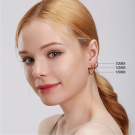 6 Pairs Silver & Gold Hoop Earrings for Women Men, Small Endless Stainless Steel Hypoallergenic Earrings Set Lightweight Nickel Free Cartilage Earings