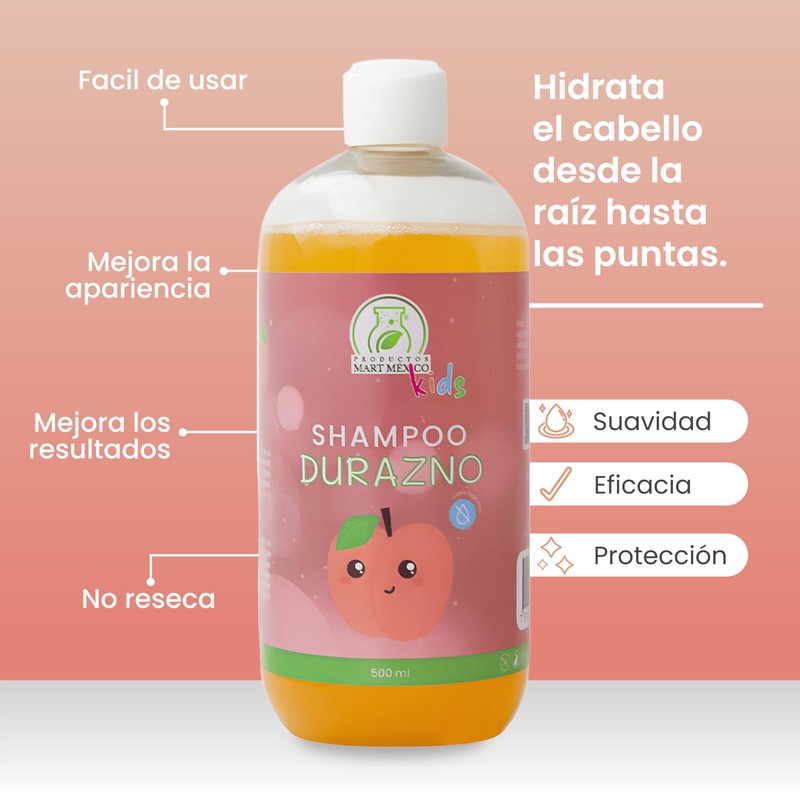 Shampoo De Durazno Kids Cero Lágrimas Productos Mart Mexico 500