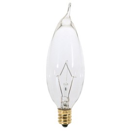 Satco S4988 120V Candelabra Base 7.5-Watt C9 1/2 Showroom Bulb, Clear