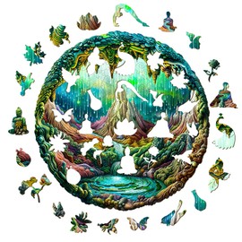 Christmas Best Gifts-Wooden Jigsaw Puzzles, Christmas Birthday Gifts for Women Men, Wooden Puzzles for Adults Kids, 3D Visual Puzzles-3D Aurora-1, Friend Family Puzzles 13.4 * 13.4in 280pcs