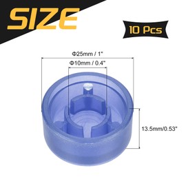QUARKZMAN Pack of 10 Guitar Foot Switch Covers 10 mm ID 25 mm OD Plastic Effect Pedal for Electric Guitar Foot Switch Cap Buttons Luminous Dark Blue
