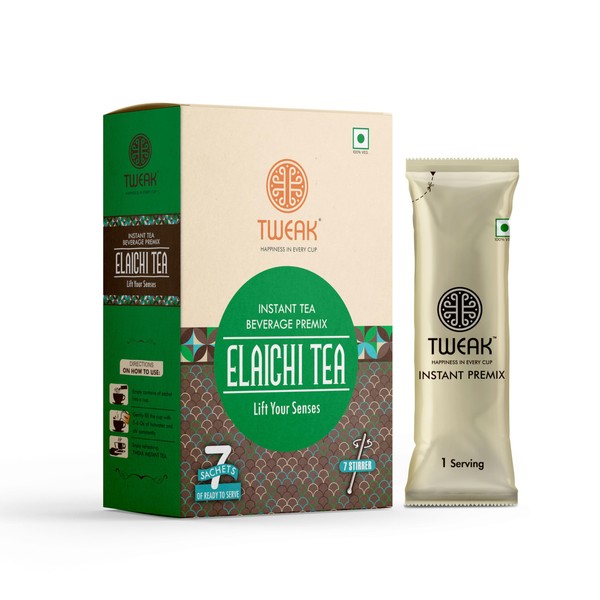 Tweak Instant Elaichi Tea Premix, 7 sachets, Premium Cardamom Tea