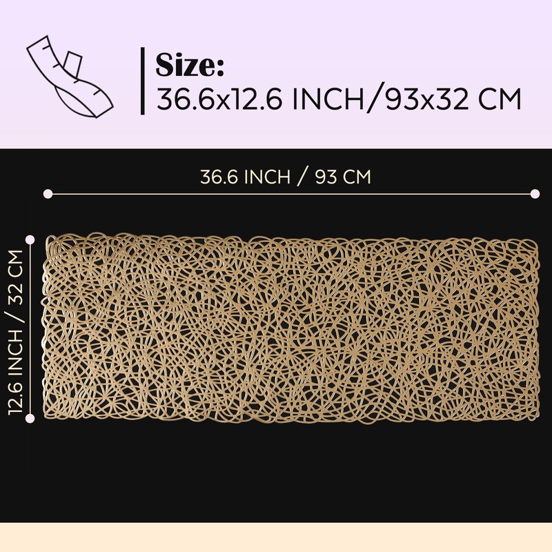 FAVE Gold Table Runners 36 Inches Heat Resistant Table Runner