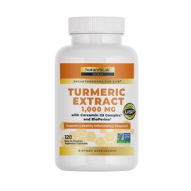 Nature's Lab Nature's Lab Turmeric Curcumin C3 Complex 1000mg - Turmeric Extract 1000mg & BioPerine 5mg Standardized to 95%, Promotes Cardiovascular, Immune, Joint, Skin Health - 120 Capsules (60 Day Supply)