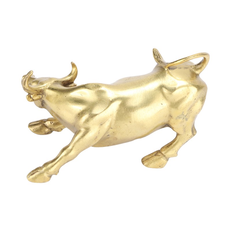 Wall Street Copper Bull Brass Animal Statue Artwork Desktop Decoration