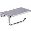 Toilet Paper Holder with Phone Shelf Solid Metal Bathroom Wall